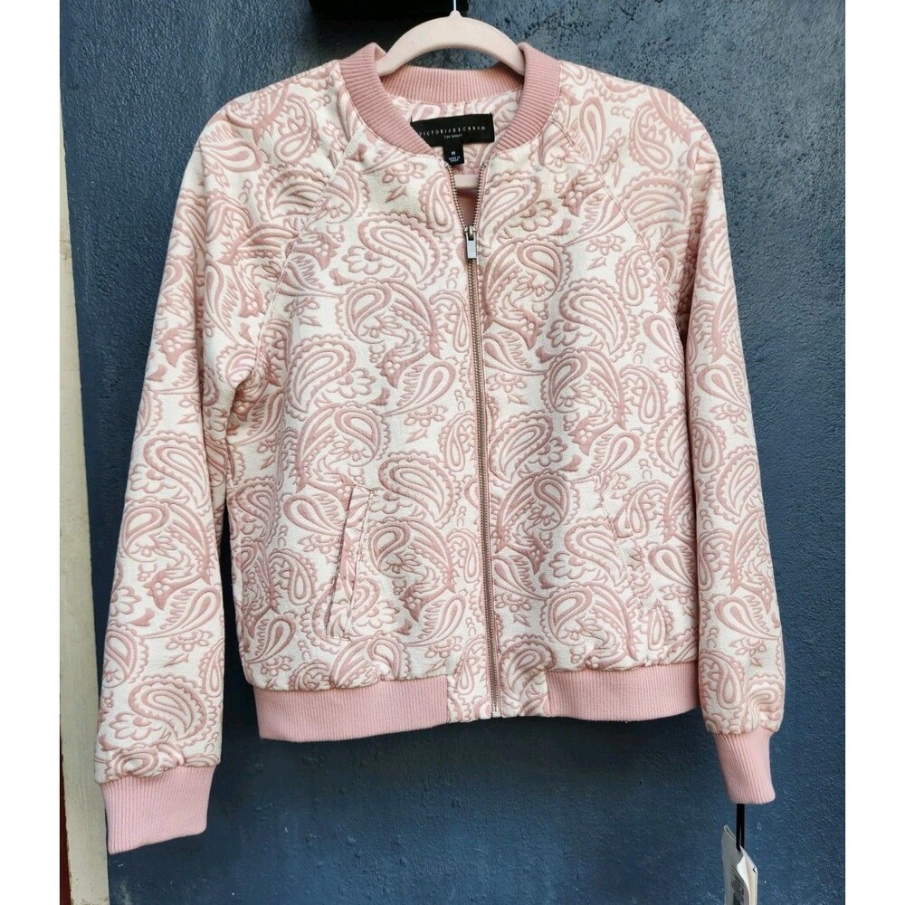 Coquette Victoria Beckham VB X Target Blush Pink Paisley Bomber Jacket M NWT
